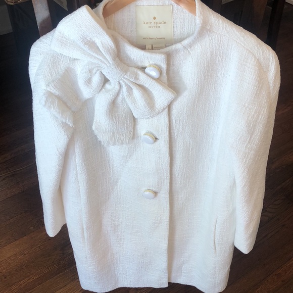 Kate Spade Dorothy Tweed Coat Bow jacket NWT